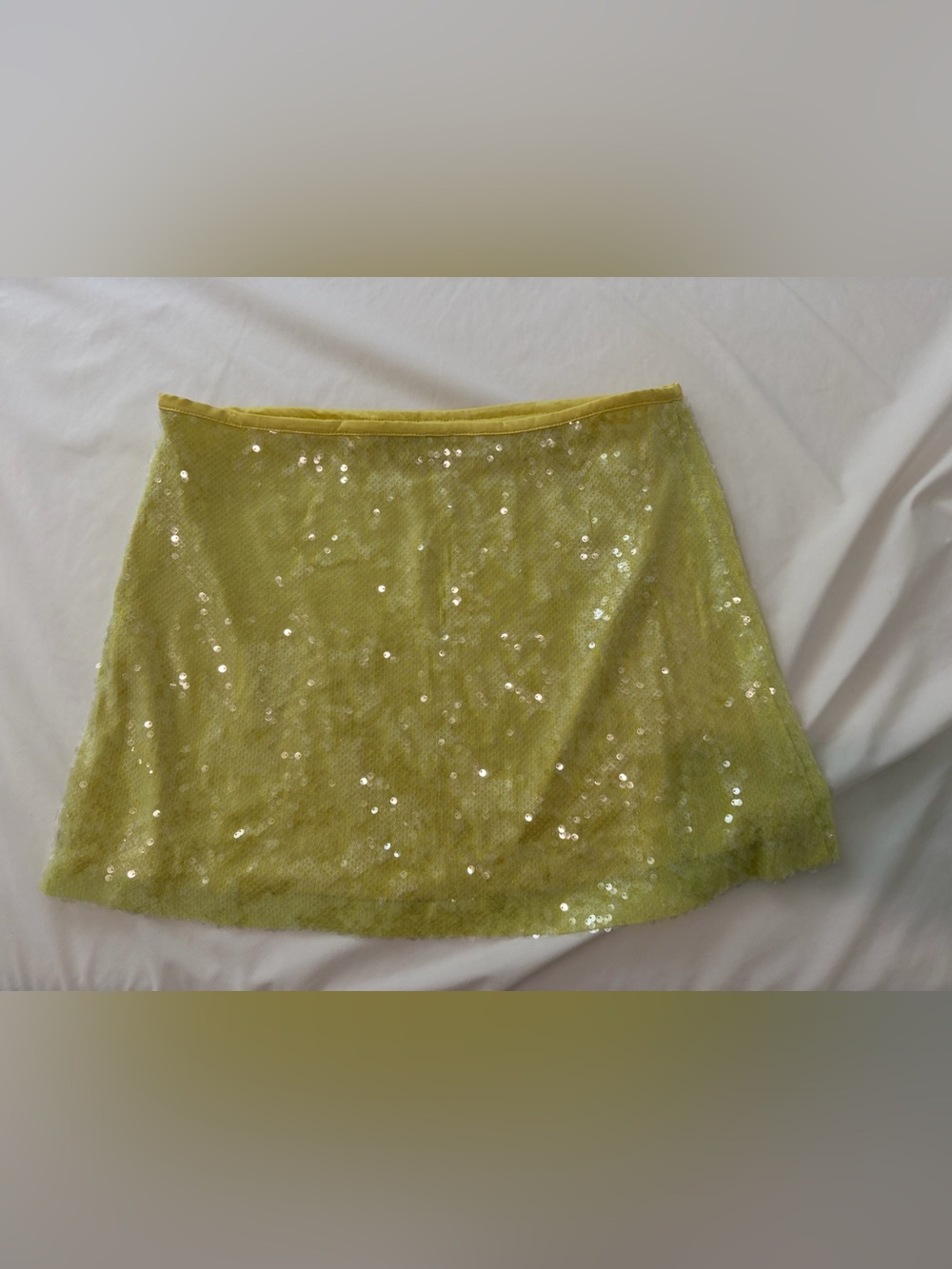 Zara Yellow Sequin Mini Skirt